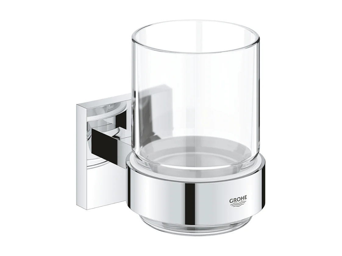 Verre avec support GROHE Start Cube chromé