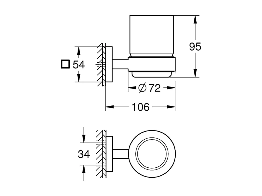 Verre avec support GROHE Start Cube chromé