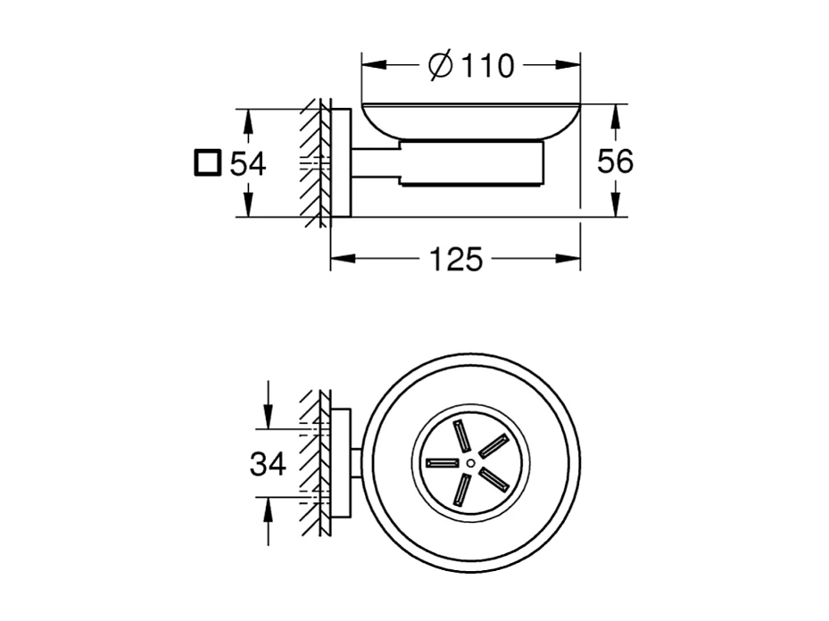 Jabonera con soporte cromado GROHE Start Cube