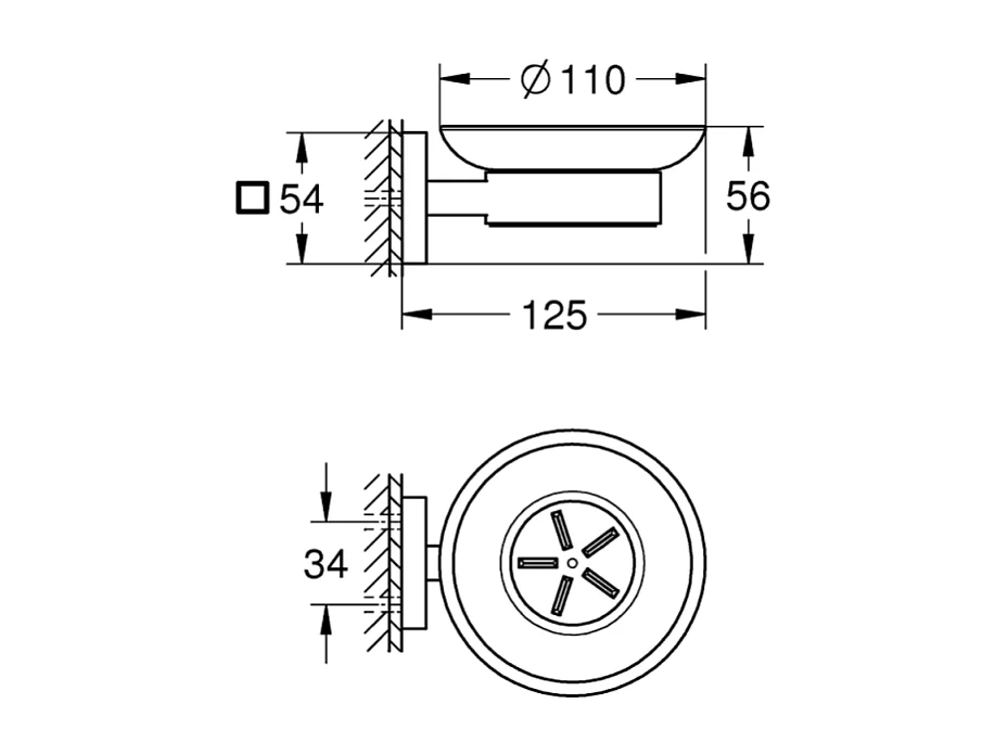 Jabonera con soporte cromado GROHE Start Cube