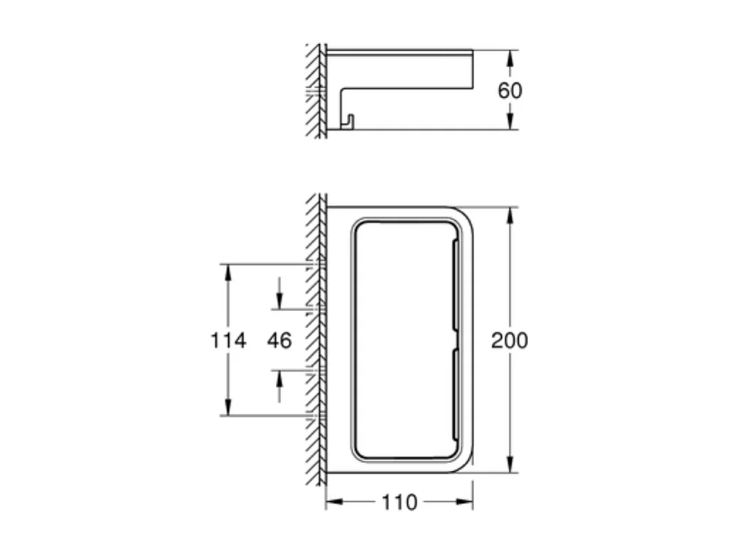GROHE Start Cube estante rectangular cromado