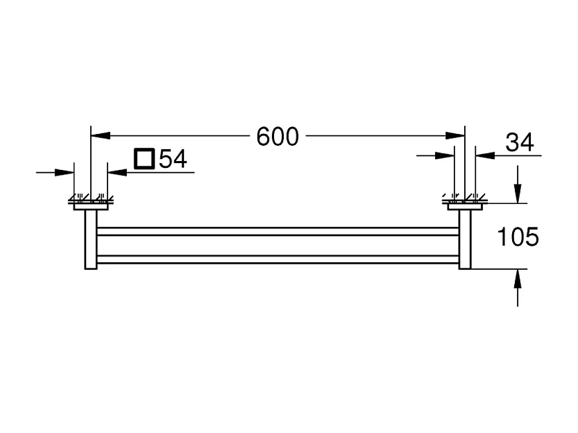 GROHE Start Cube toallero 60 cm 2 barras cromo