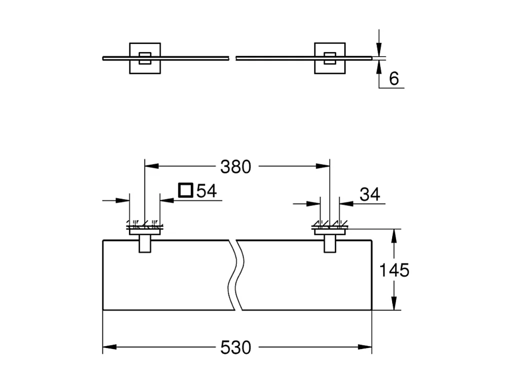 Etagère GROHE Start Cube 53 cm chromé
