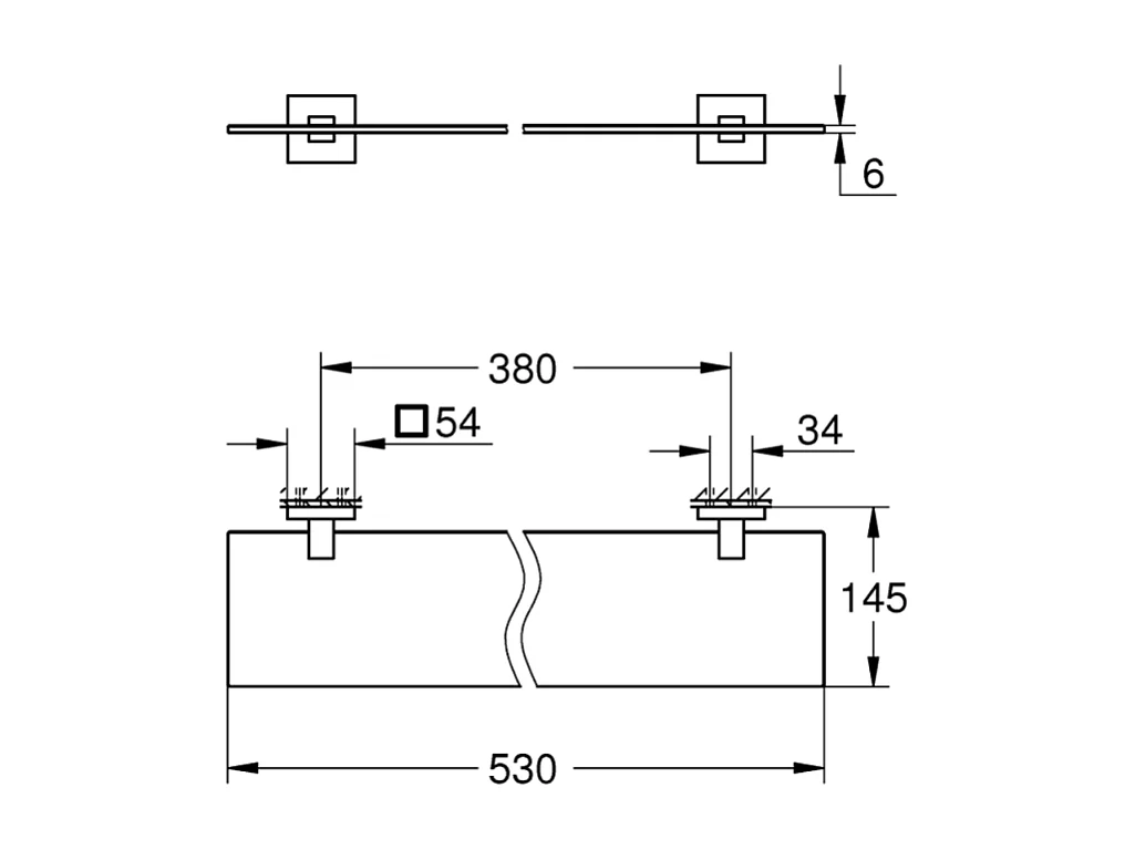 Etagère GROHE Start Cube 53 cm chromé