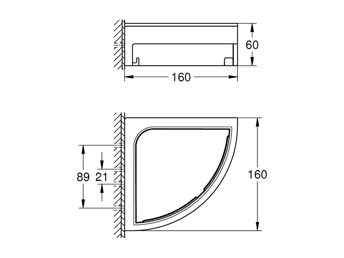 Tablette d'angle GROHE Start Cube chromé