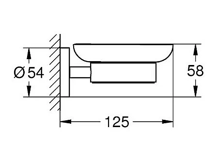 Jabonera Grohe Essentials con soporte cromado