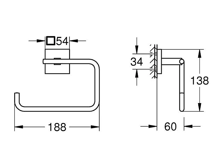 Toallero GROHE Start Cube cromado