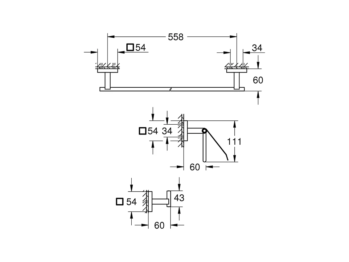 GROHE Start Cube Juego de accesorios 3 en 1 Cromo