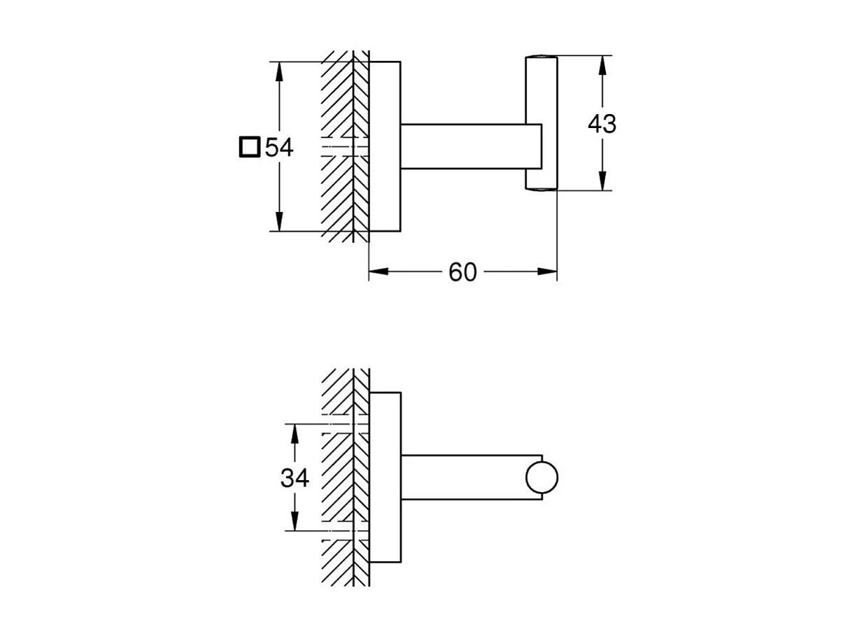 Patère murale GROHE Start Cube supersteel