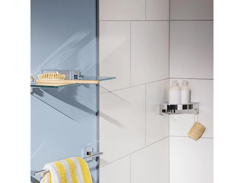 Tablette d'angle GROHE Start Cube + GROHE QuickGlue A2 pour access avec deux platines de fixation