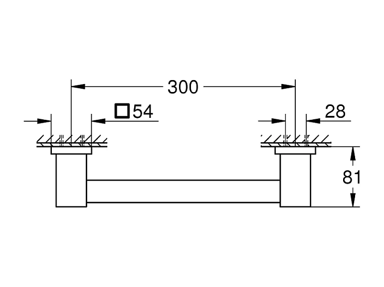 GROHE Start Cube barra de apoyo 30 cm cromada