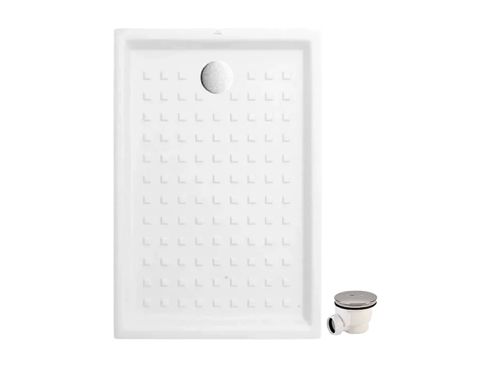 Pack receveur 120 x 90 VILLEROY ET BOCH O.Novo céramique rectangle blanc avec bonde D90