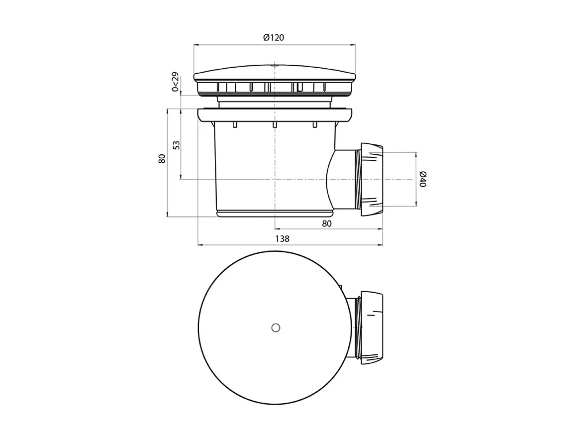 Pack receveur 70 x 70 VILLEROY ET BOCH O.Novo céramique blanc avec bonde D90