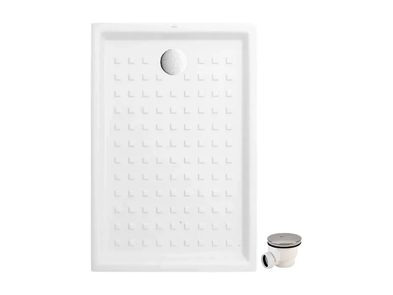 Pack receveur 100 x 80 VILLEROY ET BOCH O Novo ceramique rectangle blanc avec bonde D90
