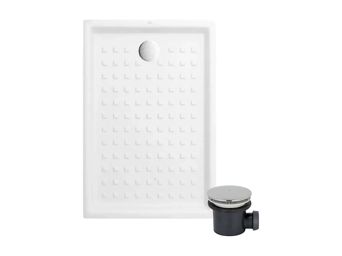 Pack receveur 100 x 80 VILLEROY ET BOCH O Novo ceramique rectangle blanc avec bonde D90
