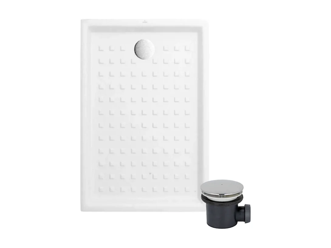 Pack receveur 100 x 80 VILLEROY ET BOCH O Novo ceramique rectangle blanc avec bonde D90