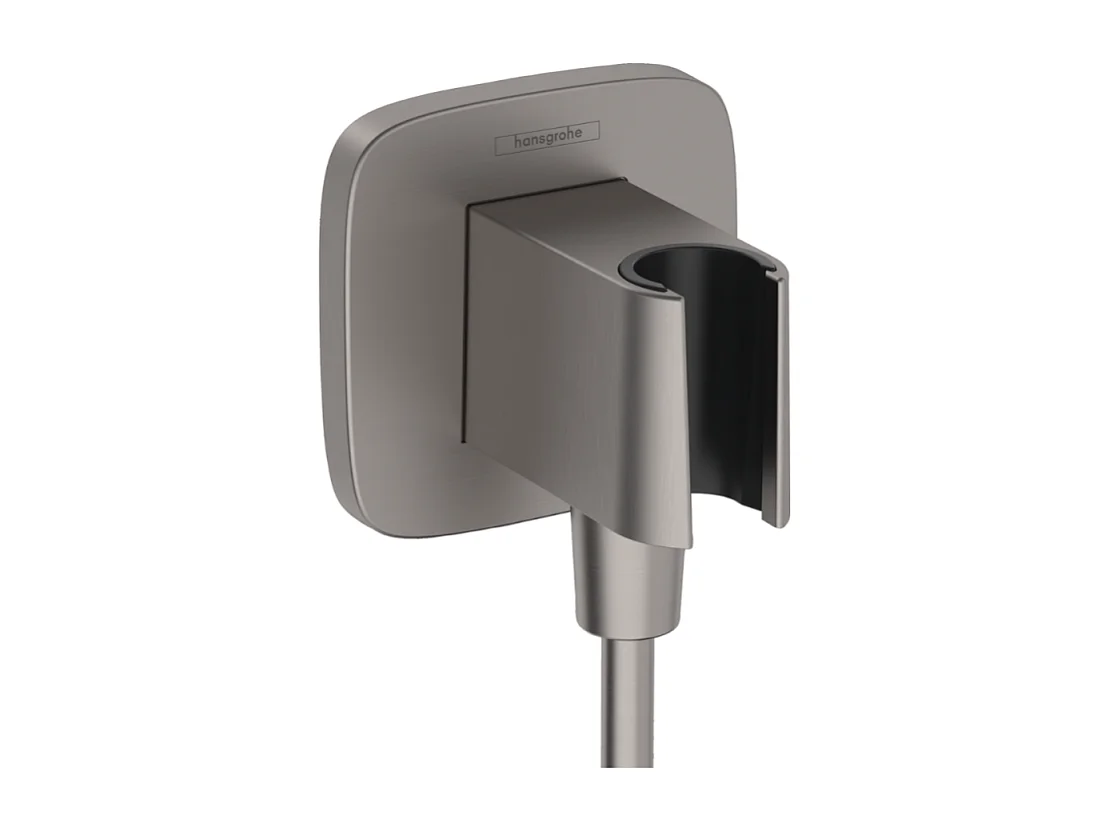 Support de douchette HANSGROHE FixFit Q Noir chromé brossé