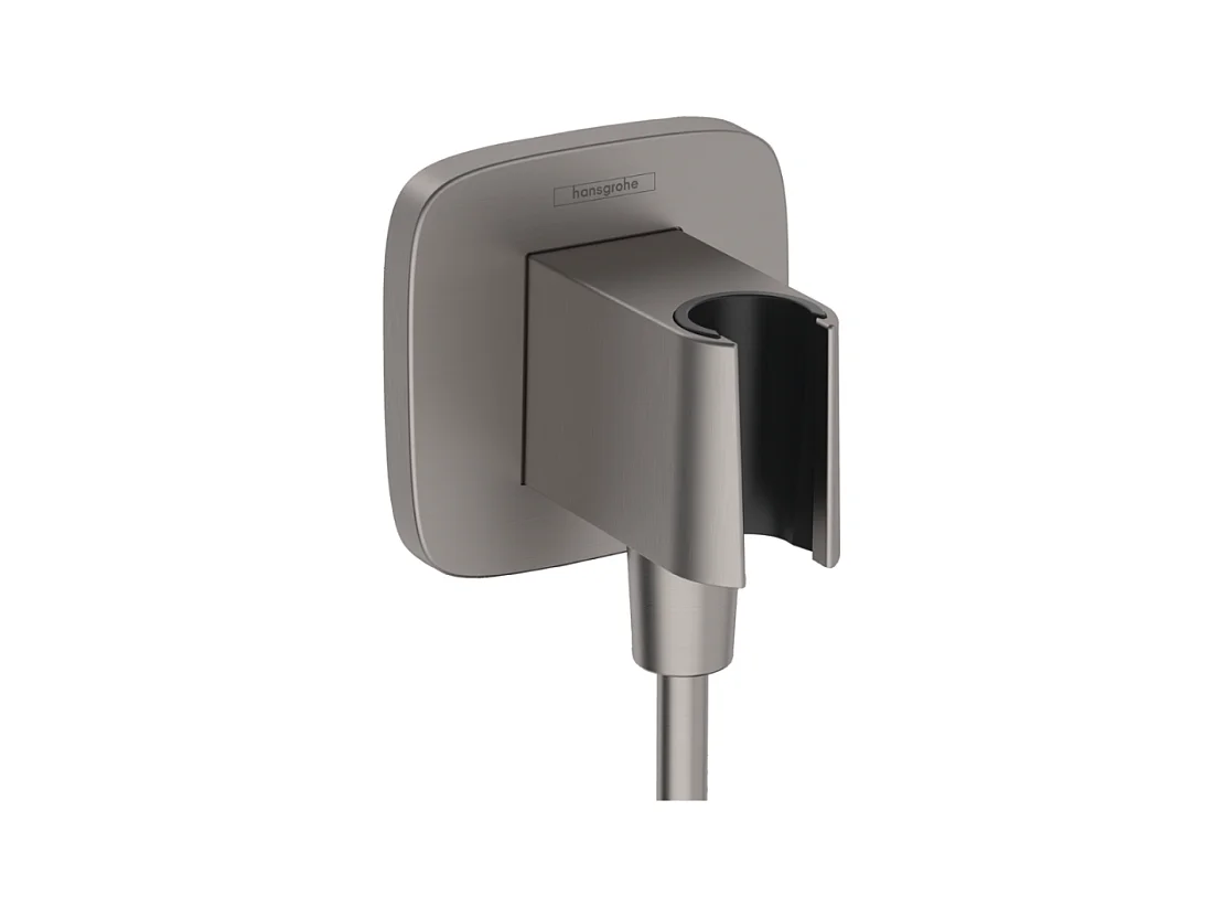 Support de douchette HANSGROHE FixFit Q Noir chromé brossé