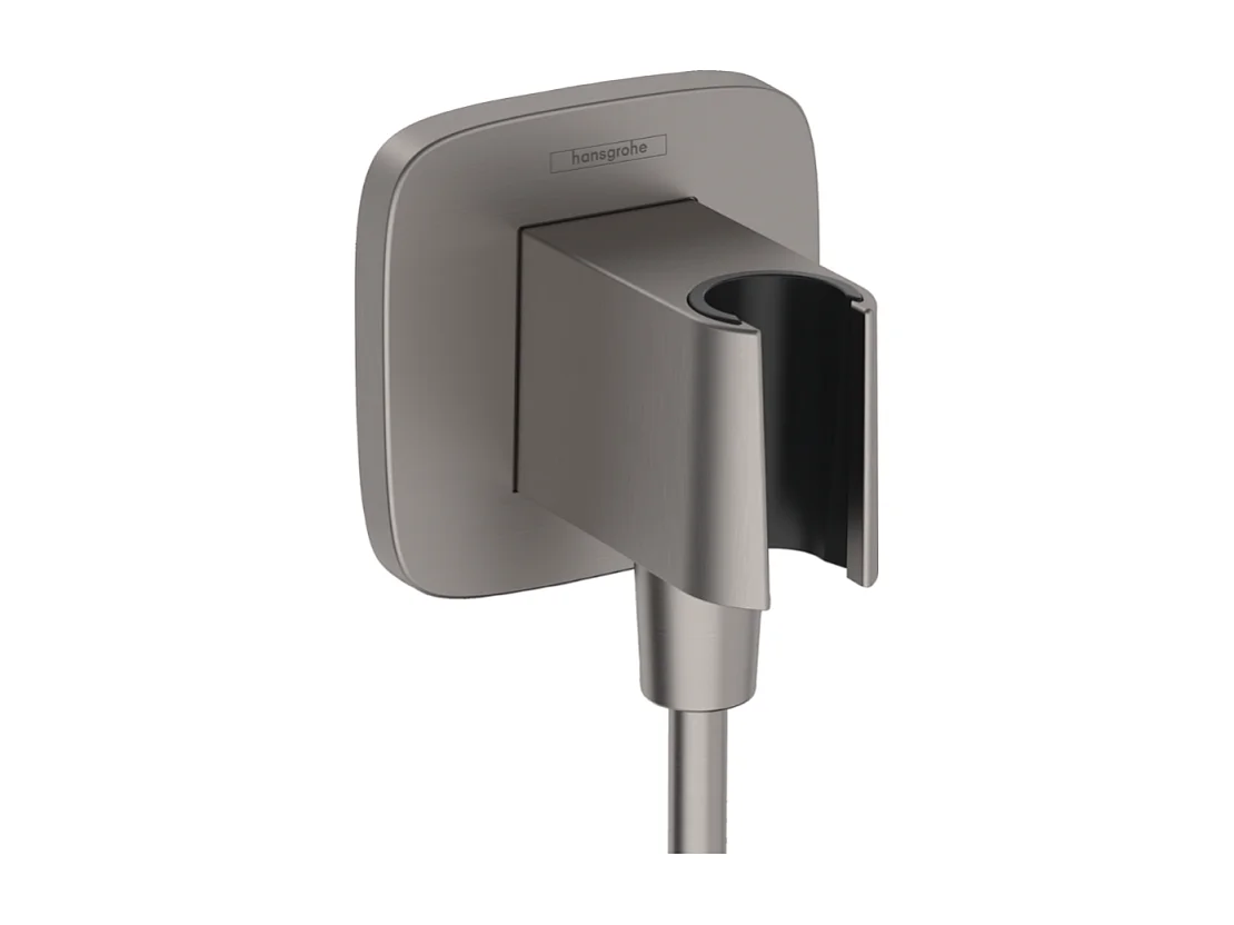 Support de douchette HANSGROHE FixFit Q Noir chromé brossé