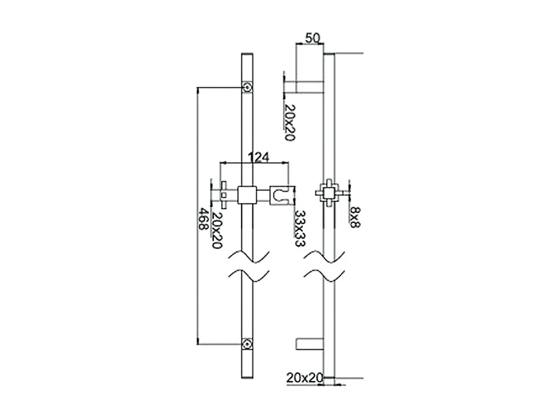 PAINI Douchette 1 jet Dax avec barre de douche gris acier