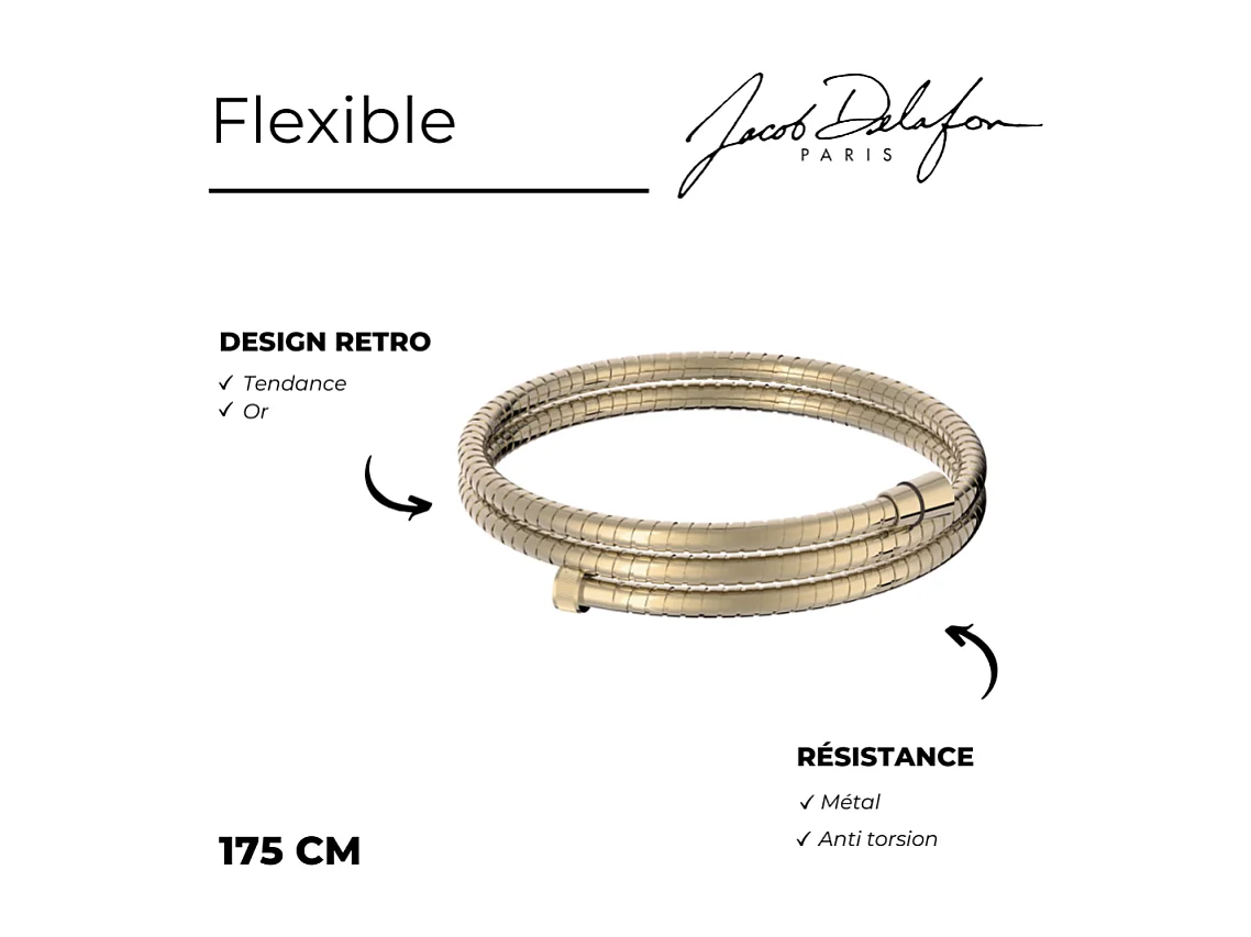 Flexible anti torsion 150 cm JACOB DELAFON métal or beige