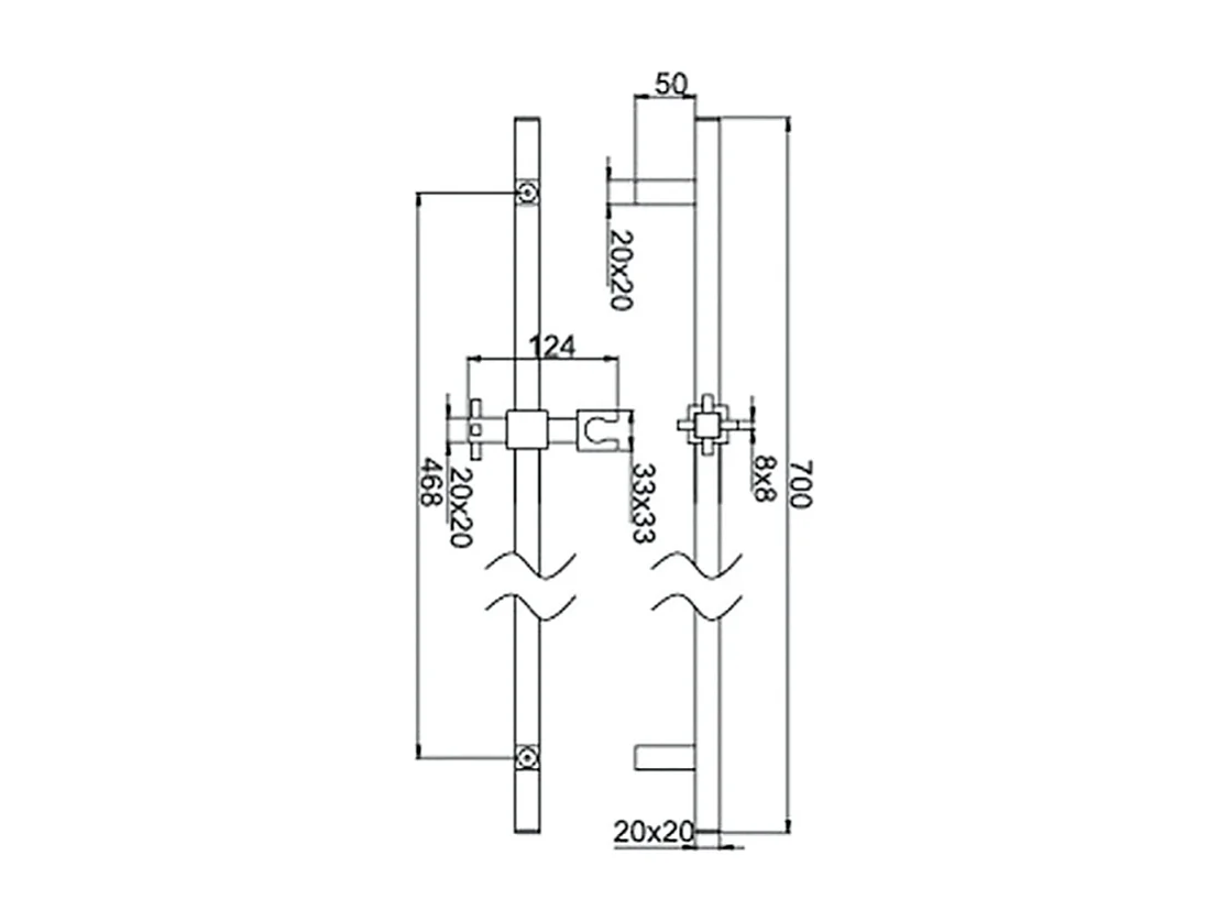 PAINI Douchette 1 jet Dax avec barre de douche noir brossé