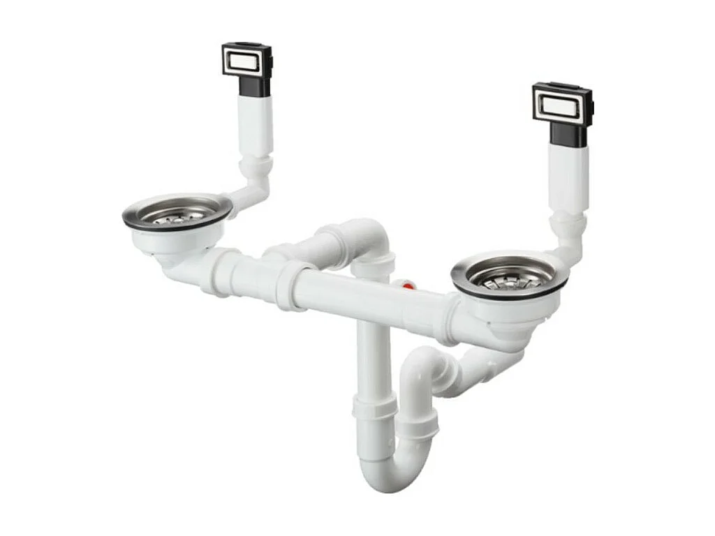 Vidage manuel pour évier 2 bacs HANSGROHE D15-10 inox