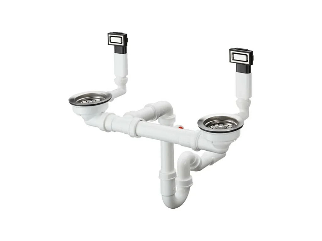 Vidage manuel pour évier 2 bacs HANSGROHE D15-10 inox
