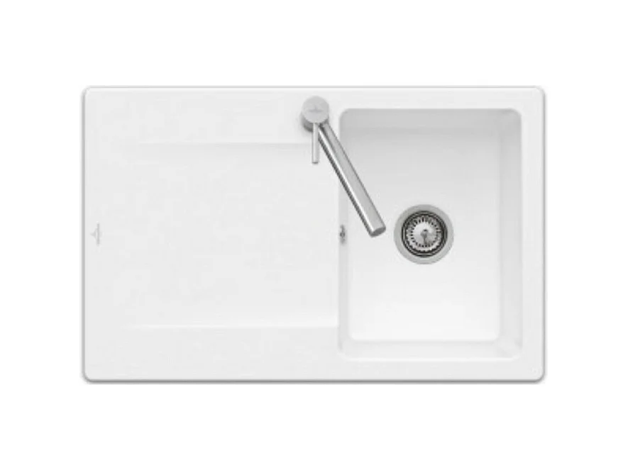 Evier une cuve avec égouttoir rectangle VILEROY ET BOCH Siluet 45 blanc alpin 800x510mm