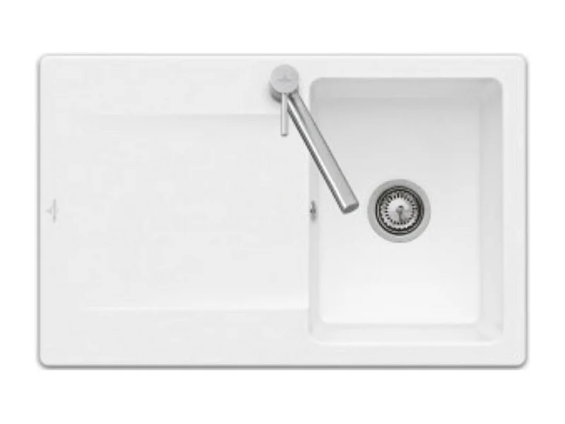 Evier une cuve avec égouttoir rectangle VILEROY ET BOCH Siluet 45 blanc alpin 800x510mm