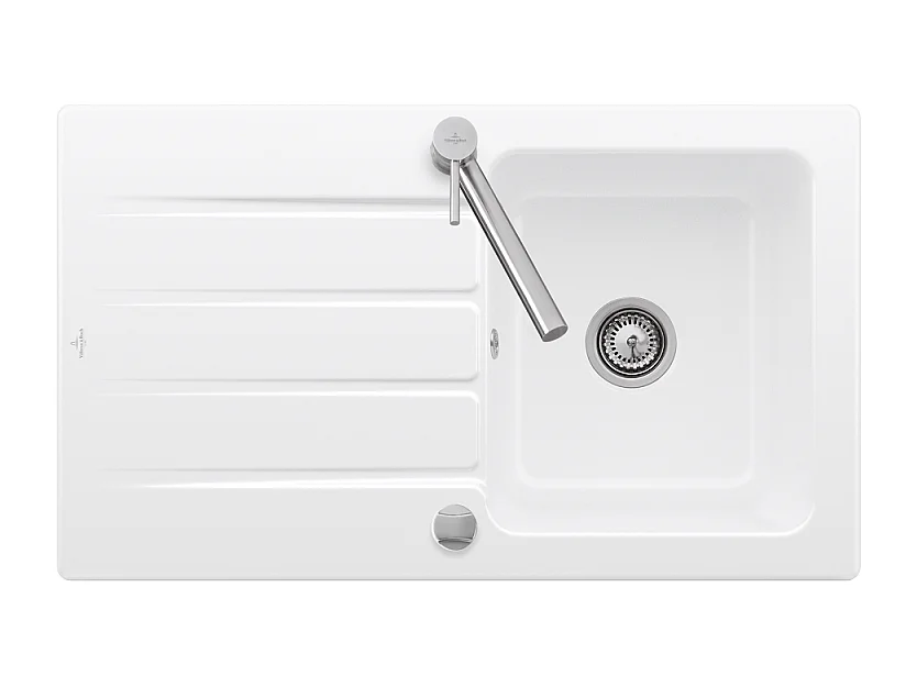 Evier 86 x 51 cm VILLEROY ET BOCH Architectura 50 Blanc + Robinet cuisine GROHE Concetto