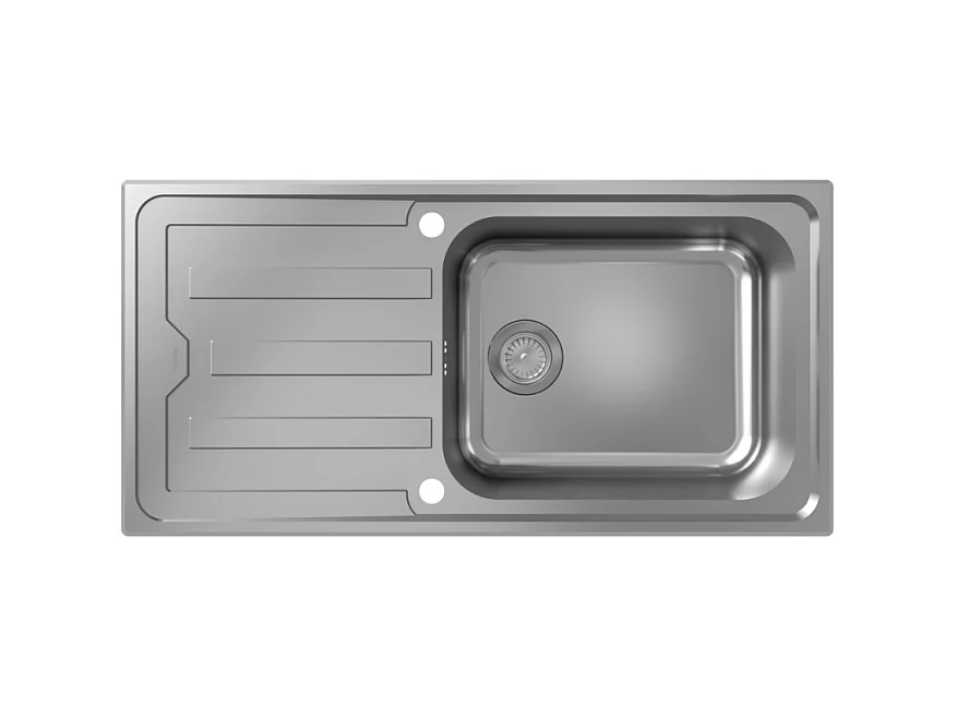 Evier 1 bac avec égoutoir HANSGROHE S44 inox