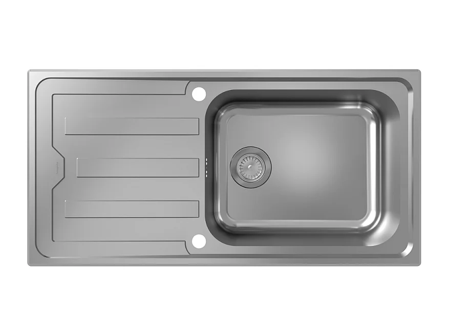 Evier 1 bac avec égoutoir HANSGROHE S44 inox