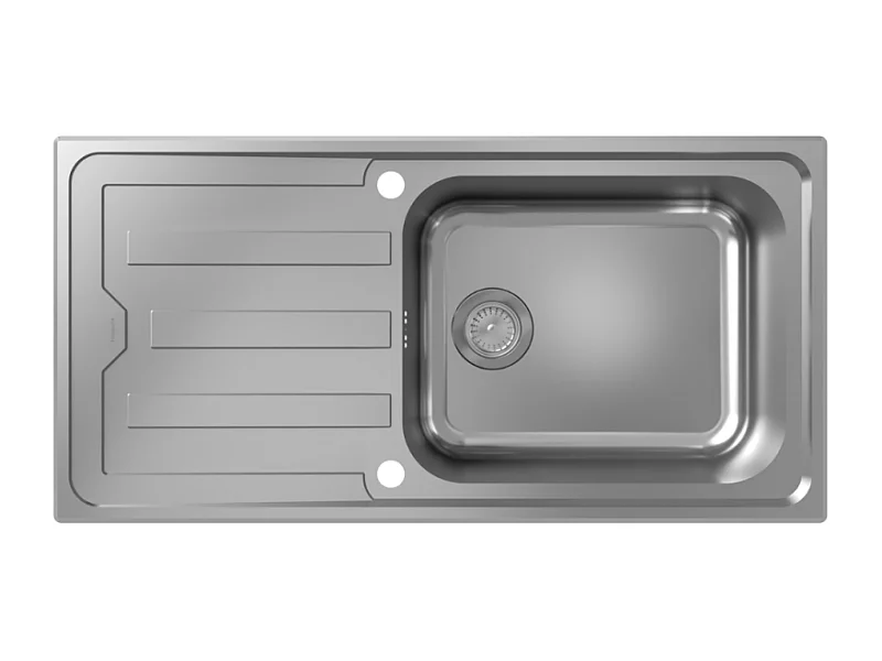 Evier 1 bac avec égoutoir HANSGROHE S44 inox