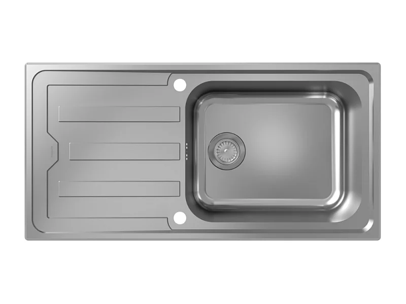 Evier 1 bac avec égoutoir HANSGROHE S44 inox