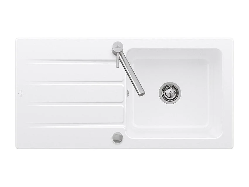 Evier 100 x 51 cm VILLEROY ET BOCH Architectura 60 Blanc + Robinet cuisine GROHE Concetto