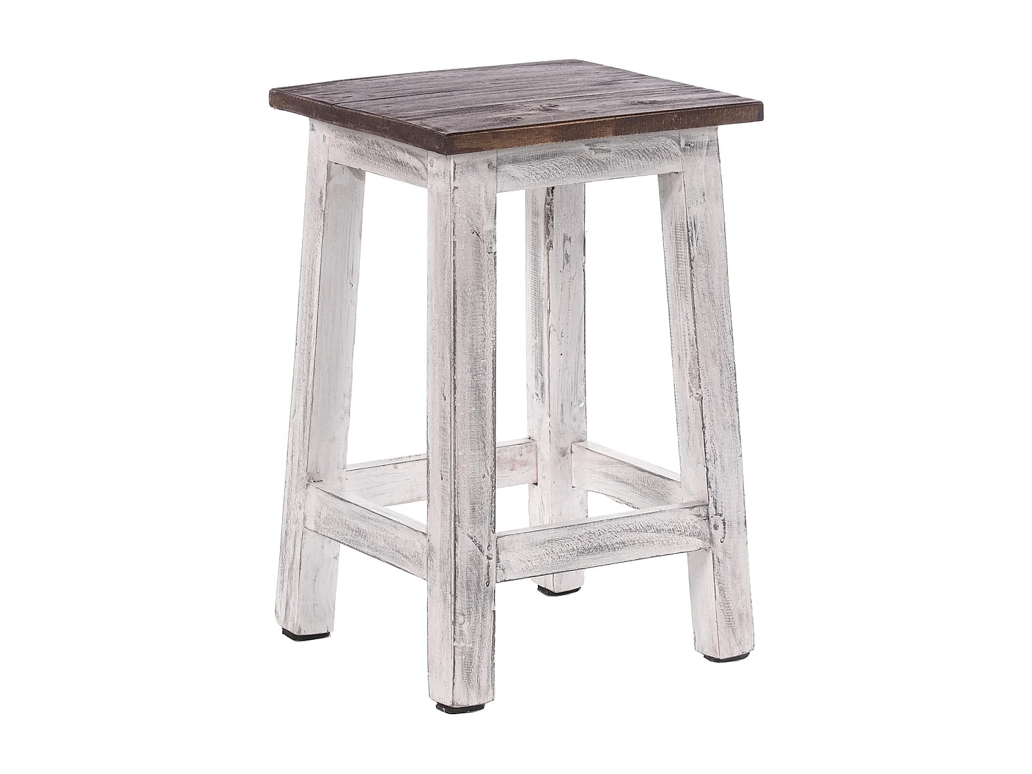 TABOURET MADERO bois de recyclage 05 weiß-natur