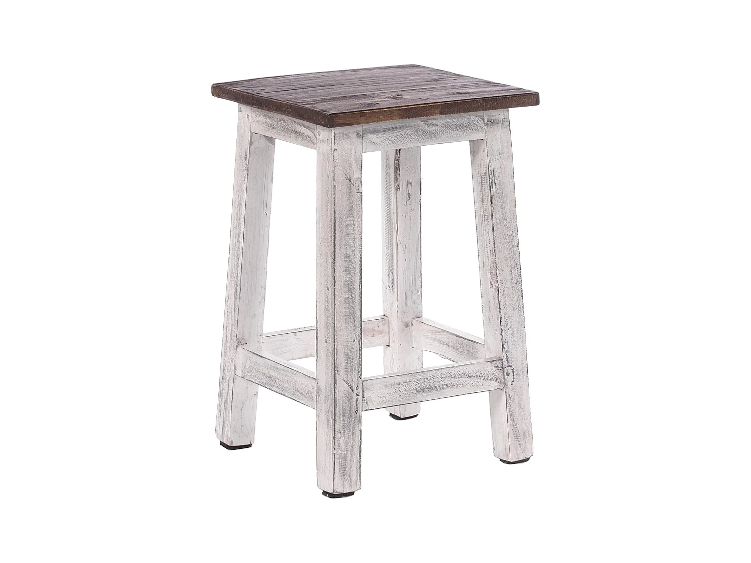 TABOURET MADERO bois de recyclage 05 weiß-natur