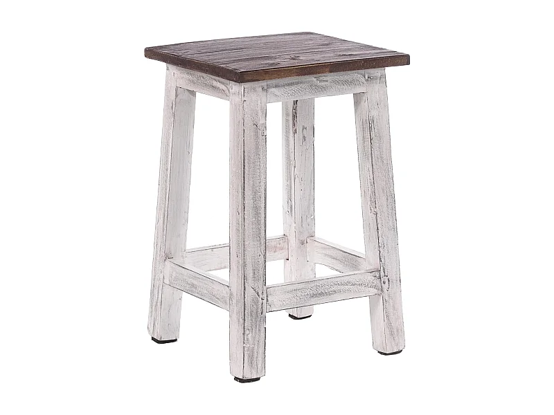 TABOURET MADERO bois de recyclage 05 weiß-natur