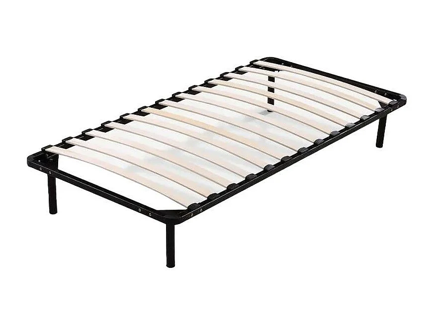 Rete singola 80x190cm con telaio in acciaio e doghe in legno Accento