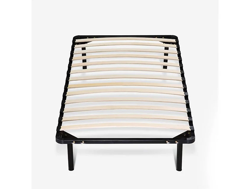 Rete singola 80x190cm con telaio in acciaio e doghe in legno Accento