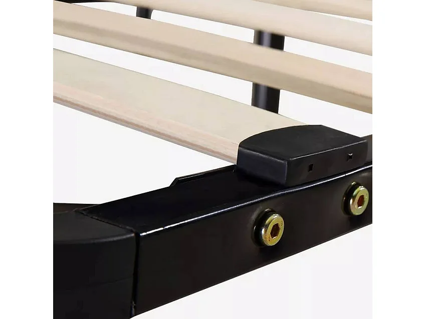 Rete singola 80x190cm con telaio in acciaio e doghe in legno Accento