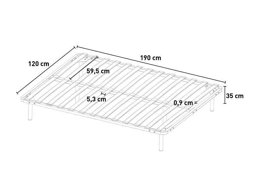Rete a doghe in legno e acciaio 120x190cm una piazza e mezza Bruma