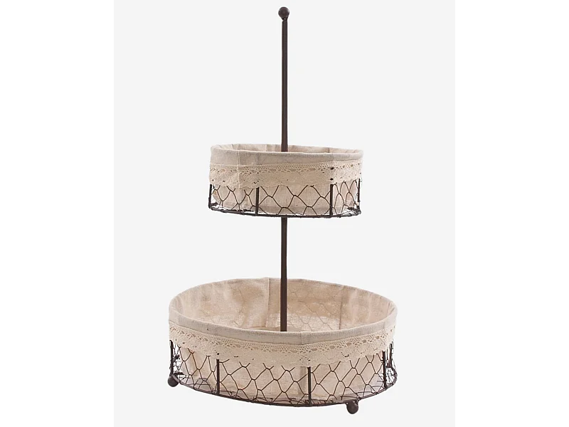 Alzata a rete in metallo con fodera