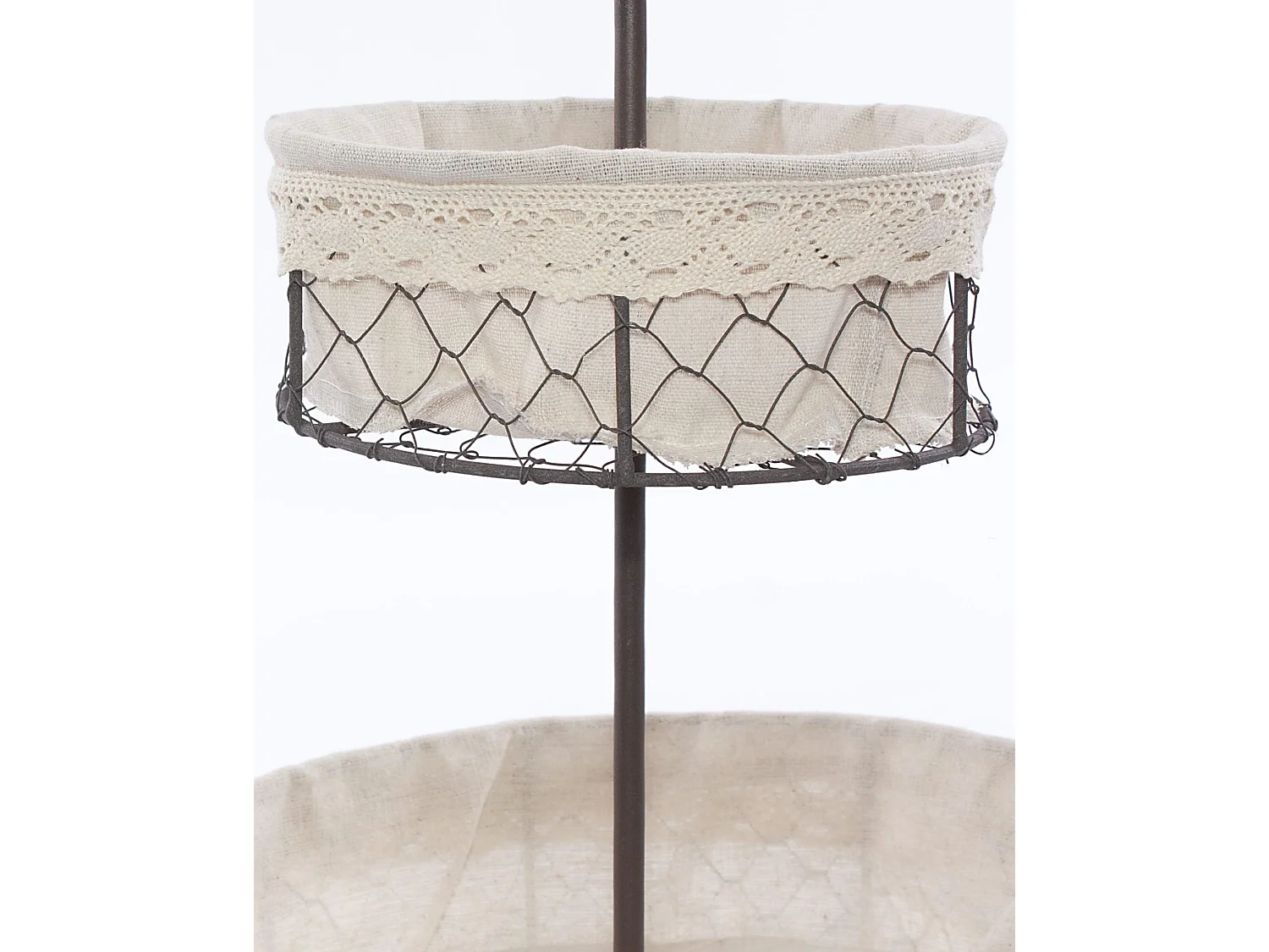 Alzata a rete in metallo con fodera