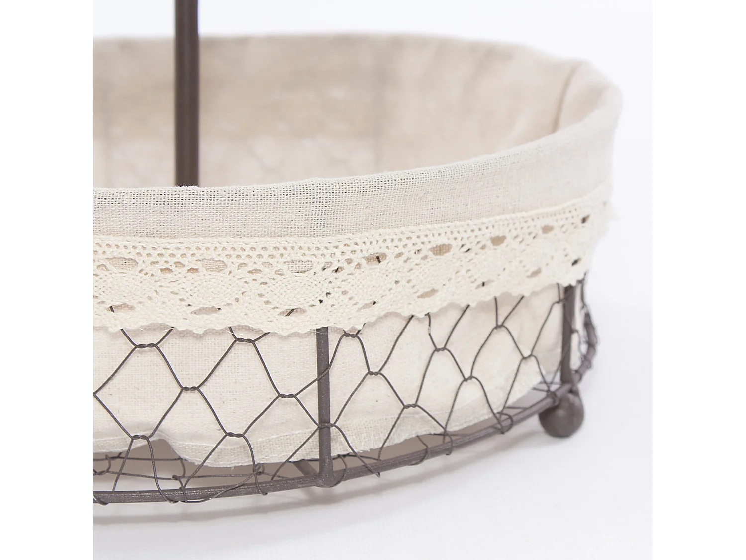 Alzata a rete in metallo con fodera