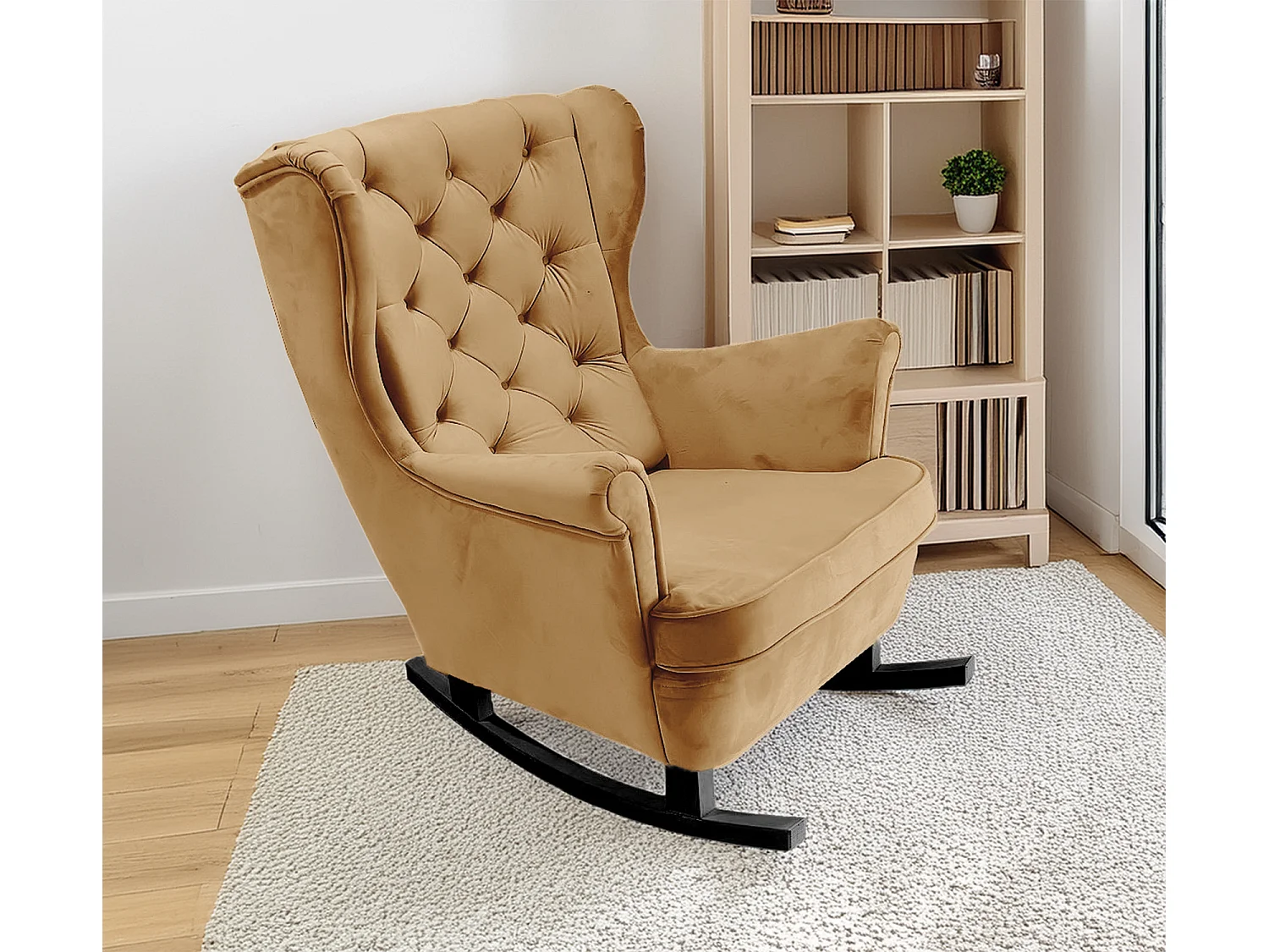 Fauteuil Relax avec accoudoirs et siège rembourré, fauteuil de salon, 102x81x95cm Beige_29805