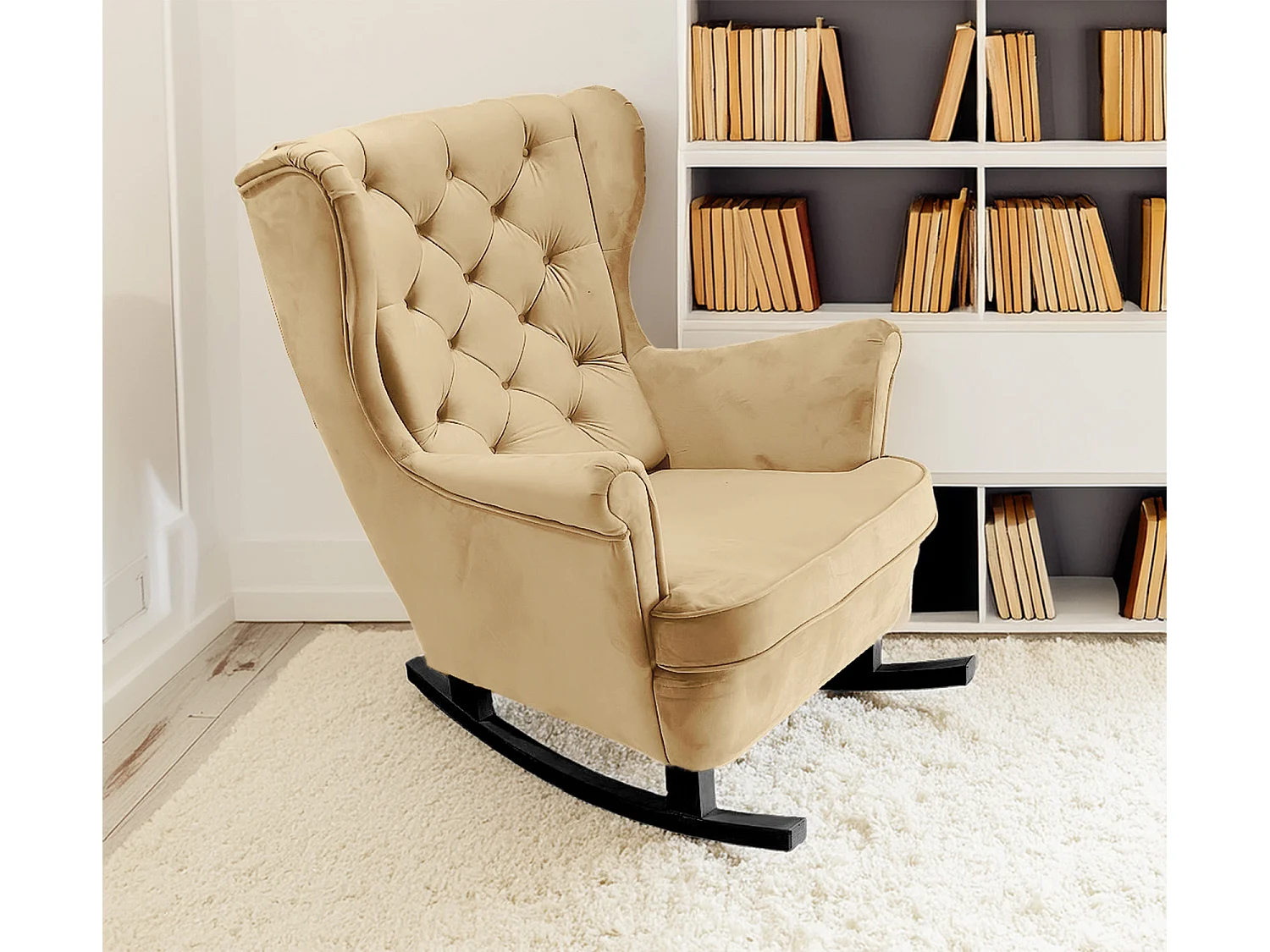 Relaxfauteuil met Gestoffeerde Zitting en Armleuningen, TV Fauteuil 102x81x95cm Beige_29804
