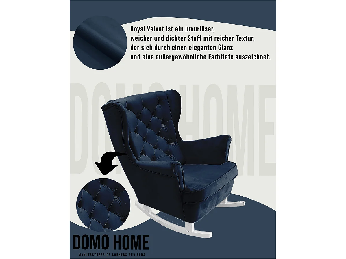 Fotel Relax z Tapicerowanym Siedzeniem i Podłokietnikami, Fotel TV 102x81x95cm Niebieski_29864