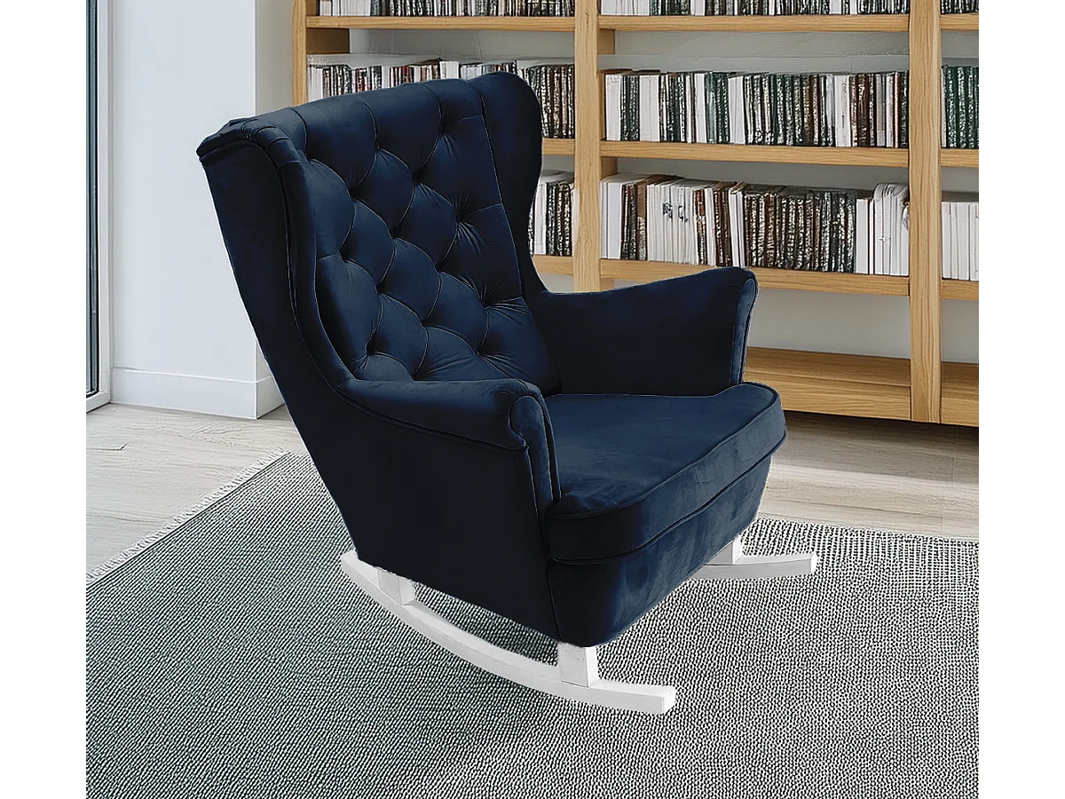 Relaxfauteuil met Gestoffeerde Zitting en Armleuningen, TV Fauteuil 102x81x95cm Marineblauw_29864